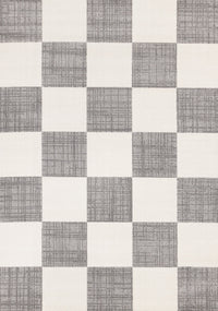 Covington Grey White Checkered Pattern Rug, 5'3