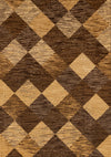 Florence Brown Beige Distressed Diamond Pattern Rug, 5'3\" x 7'5\" Indoor Area Rug