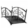Outsunny 4 FT Metal Garden Bridge with Safety Railings, Outdoor Bridge