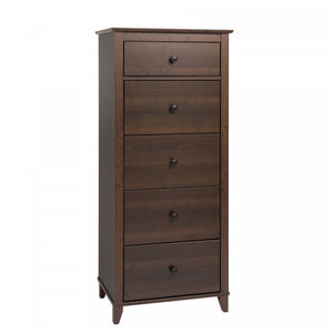 Yaletown 5-Drawer Tall Chest - Espresso