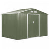 Outsunny 9' X 6' Garden Storage Shed With Floor Foundation, Metal Tool Storage House With Double Doors For Outdoor Patio Yard, Light Green