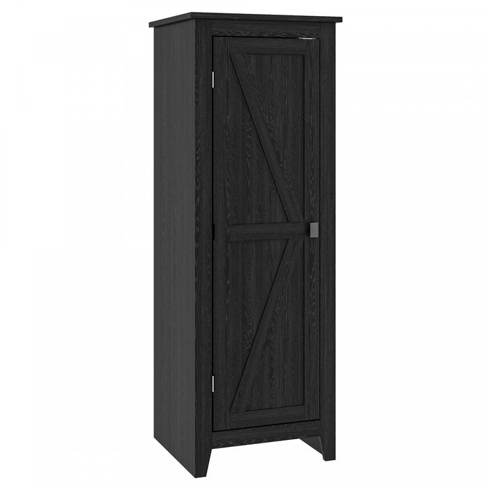 HOMCOM 48\" Kitchen Pantry, Storage Cabinet with Barn Door, Black