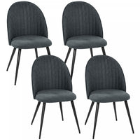 HOMCOM Set of 4 Modern Dining Chairs for Living Room, Dark Grey