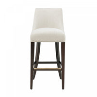 Beever Modern Wood Upholstered Chenille Barstool in Cream 