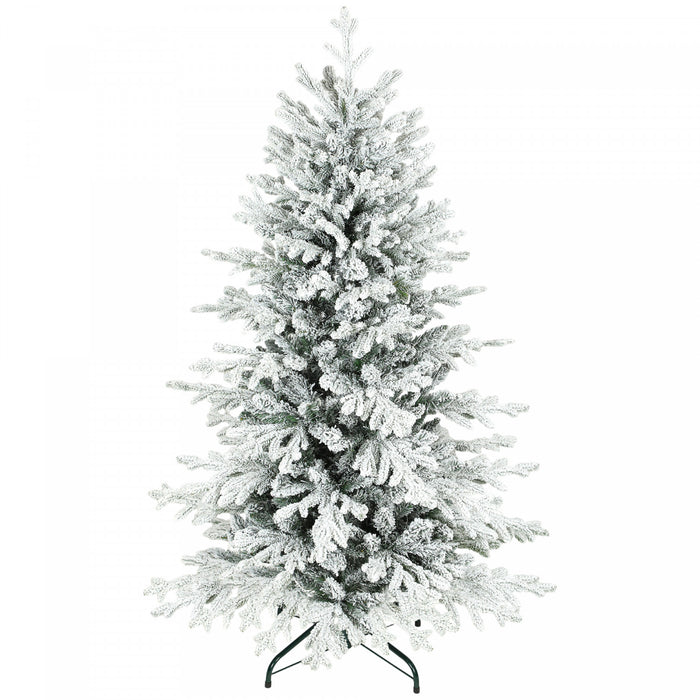 HOMCOM 5ft Christmas Tree, Full Flocked Pine Tree, Easy Assembly