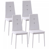 HOMCOM Dining Chairs Set of 4, Faux Leather Side Chairs with High Back