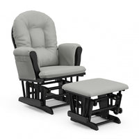 Storkcraft Hoop Glider and Ottoman - Black/Light Gray Chair