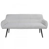 Trevin 71 in. Upholstered Dining Bench with Black Metal Legs (Seats 3)