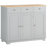 HOMCOM Coffee Bar Cabine, Kitchen Cabinet with Drawers, Grey
