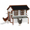 PawHut 47\" Chicken Coop Wooden Chicken House Rabbit Hutch Raised Poultry Cage Portable Hen Pen Backyard with Nesting Box and Handles