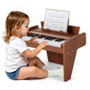 Costway 25 Keys Digital Piano with Music Stand,Teaching Mode,Lighted Keys, Adjustable Speed Brown
