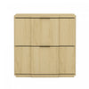Clive Mid-Century Modern 22\" Nightstand in Natural and Gold (2-Drawer)