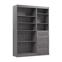 Bestar Pur 61 W Closet Organizer System - Bark Grey