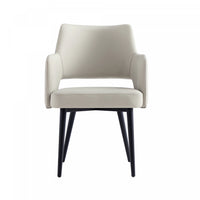 Tremont Modern Metal Vegan Leather Armchair in Stone Gray