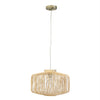 Boden Rattan Pendant Light, Natural & Nickel, 16\"D Lamp