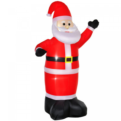 Homcom 8ft Santa Claus Inflatable Christmas Decoration|Homcom Pere Noel Gonflable Blanc Rouge Noir