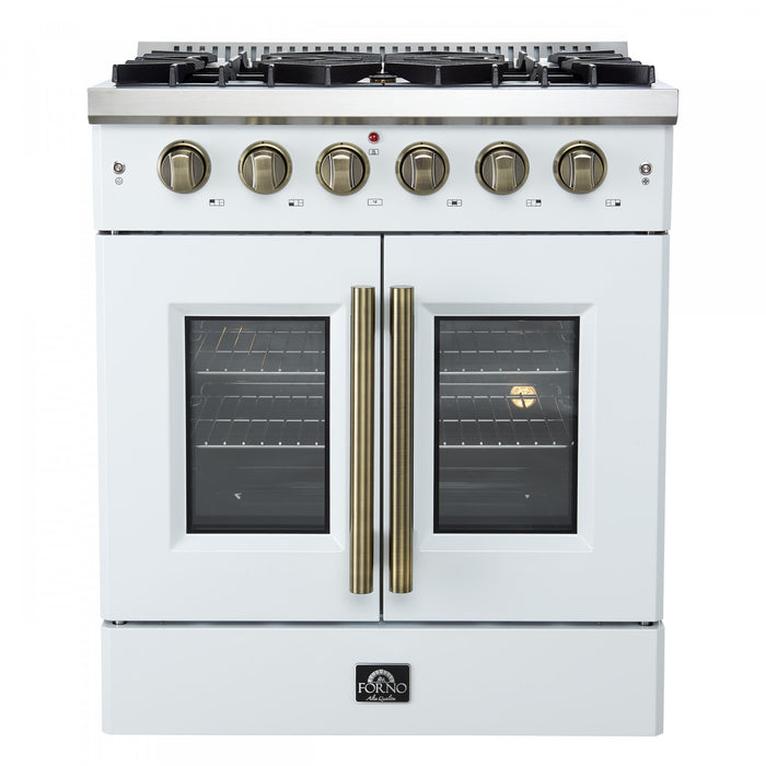 Forno Galiano 30\" White Gas Range, 4.32 cu.ft- FFSGS6444-30WHT