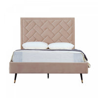 Crosby Modern Upholstered Velvet Full Bed in Nude 