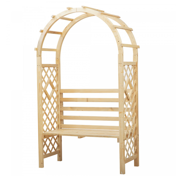 Outsunny Garden Bench With Arch Wooden Bench