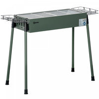 Outsunny Portable Outdoor Charcoal BBQ Grill with Side Seasoning Baskets, Hooks, and Barbecue Nets for Outdoor, Garden, Cooking, Picnic, Camping, Dark Green