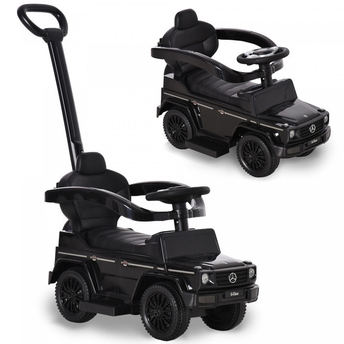 Aosom Compatible Ride-on Sliding Car G350 Walker Foot To Floor Slider Stroller Toddler Vehicle Push-along With Horn Steering Wheel No Power Manual Under Seat Storage Safe Design, Black