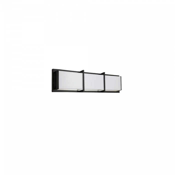 Dainolite Winston Vanity Light 15w Matte Black Light White Acrylic Diffuser Lamp