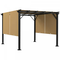 Outsunny 10' X 10' Retractable Pergola Canopy For Backyard, Garden, Brown