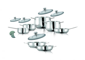 Arimi Luna 12-piece Italian Stainless Steel Cookware Set - Glass Lids