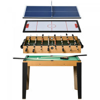 Soozier 43'' 4-in-1 Multi-gaming Table, Tabletop Billiards Hockey Table Tennis Foosball Game, Easy S