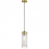 Dainolite Pasha 1 Light Pendant Aged Brass Finish Clear/Frosted Glass Lamp