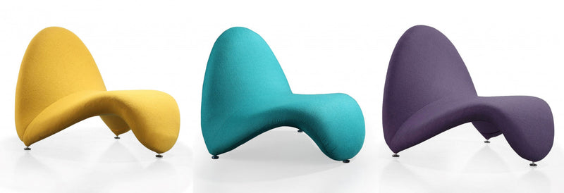 MoMa Modern 1-Piece Accent Chair in Purple, Teal and Yellow
