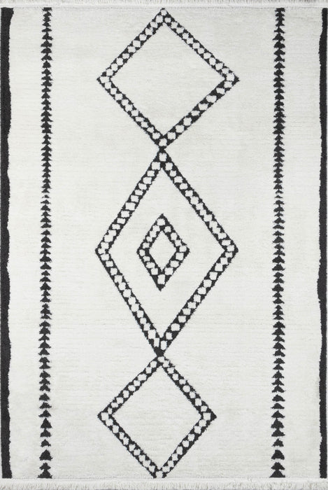 Zelda Contemporary 9'10\" x 12'10\" Area Rug in Ivory Indoor Area Rug