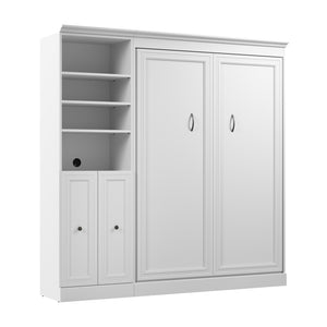 Bestar Versatile Full Murphy Bed and Closet Organizer with Doors (84 W) - White