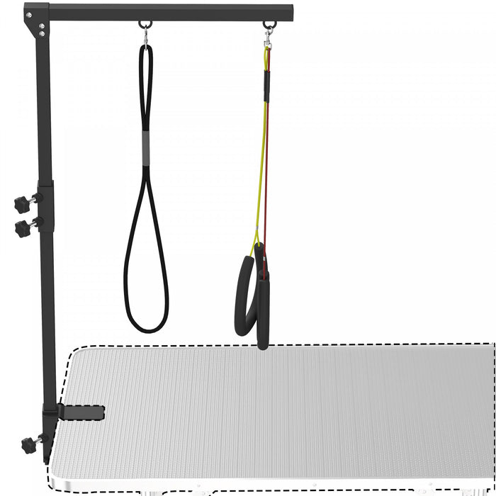 PawHut Dog Grooming Arm with Clamp, Adjustable Foldable Dog Grooming with 2 Loop Noose for Small and Medium Breeds, 18.9\" -32.3\", Black