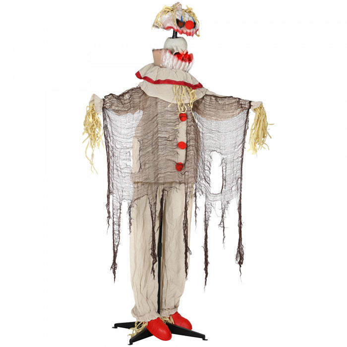 Outsunny 68\" Life Size Halloween Animated Pumpkin Clown, Indoor Party Props
