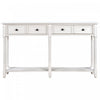 Phyllis Solid Wood Console Table With Drawers And Bottom Shelf - Ivory White