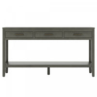 Emma 59.1'' Farmhouse Entryway Table with Drawers and Open Shelf,Grey Sofa Table  