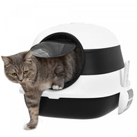 Pawhut Foldable Cat Litter Box With Lid, Covered Litter Box W/ High Sides, Air Freshener, Large Fron