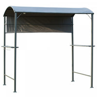 Outsunny 7x4.5ft Outdoor Bbq Gazebo Tent Metal Frame Garden Grill Canopy Sunshade Backyard Portable 