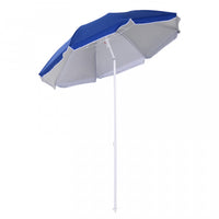 Outsunny 6.7ft Beach Umbrella With Push Button Tilt And Carry Bag, Blue