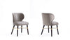 Strine Modern Wood Upholstered Dining Chair in Dark Taupe - Set of 2