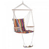 Outsunny Patio Hammock Chair, Portable Hanging Cotton Rope Hammock Swing Chair Sleeping Bed Seat With Footrest For Outdoor Garden Yard Camping Red