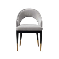 Carrington Modern Glam Upholstered Velvet Armchair in Light Gray 
