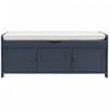 Olivia Pine Wood Storage Bench With 3-door Shoe Cabinet With Hidden Compartment - Antique Navy