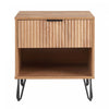Dumbo Modern 20\" Fluted Nightstand in Golden Brown (1-Drawer)