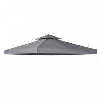 Outsunny 9.8' X 9.8' Square 2-tier Gazebo Canopy Replacement Top Cover Outdoor Garden Sun Shade, Dar