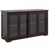HOMCOM Kitchen Sideboard Stackable Storage Cabinet with Sliding Glass Door