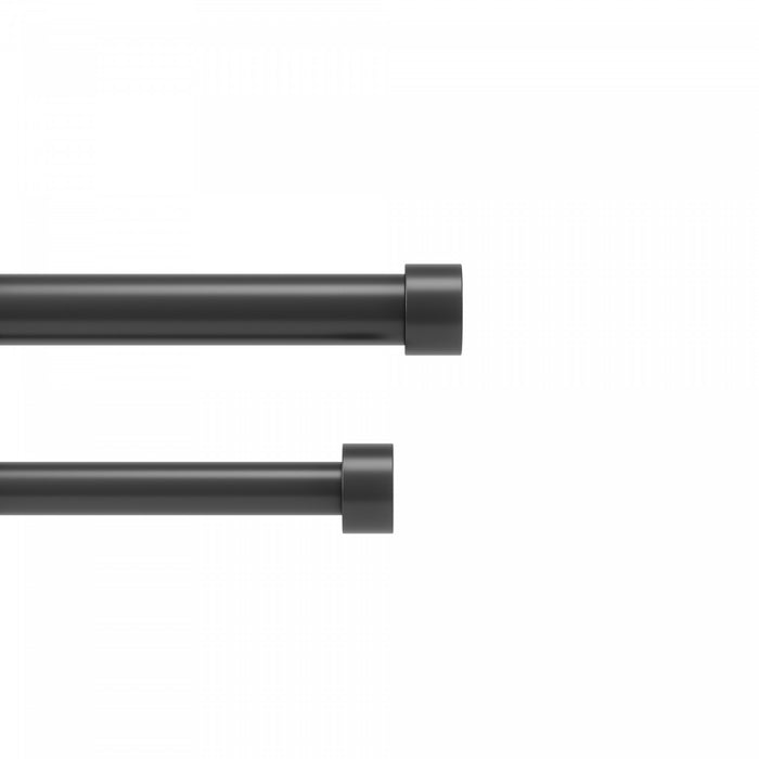 Umbra Cappa Brushed Black Expandable Double 1\" Curtain Rod - 36\"-66\" 