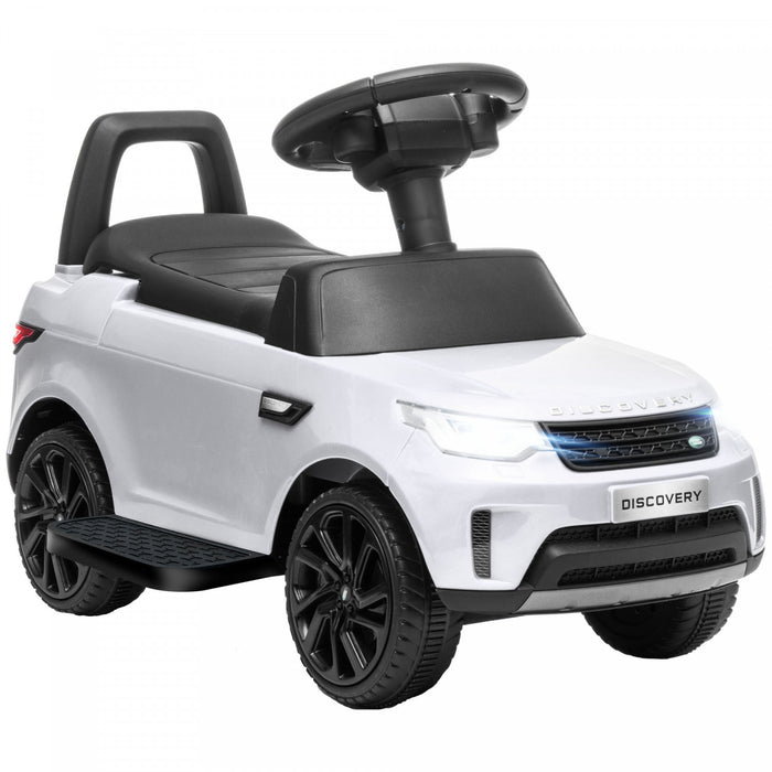 Qaba 6v Electric Car For Kids, 2 In 1 Sliding Car Battery Powered Ride-On Toy For Toddlers With Forward, Music Horn Headlights, For 18-60 Months, Land Rover Licensed, White