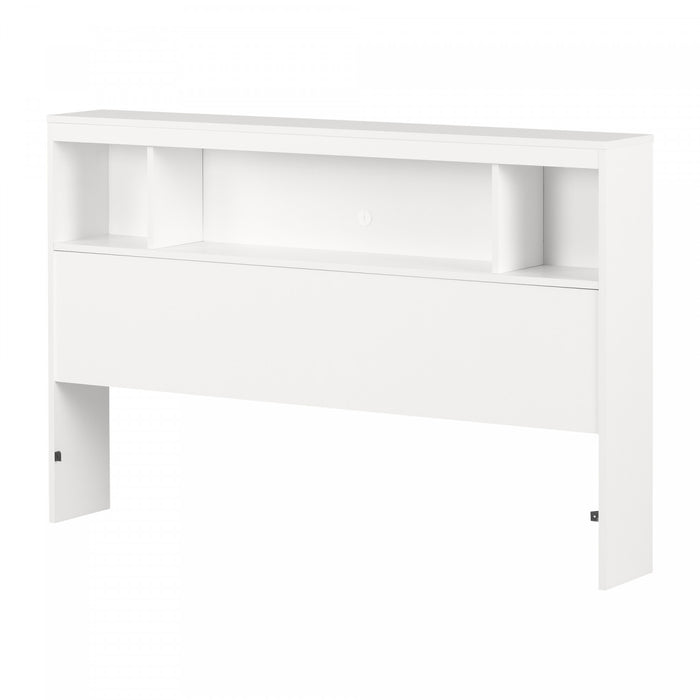 Spark Bookcase Headboard With Storage - Pure White 